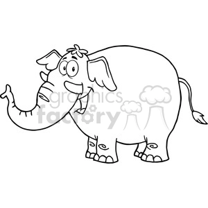 Cheerful Cartoon Elephant - Funny Animal