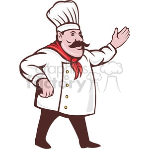 chef holding out his hand clip art