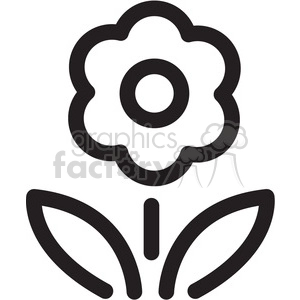 The clipart image shows a simple black and white icon of a flower, which is commonly used as a symbol to represent the season of spring or nature in general. The image can be used as a decorative element or as part of a logo design or branding material related to themes of flowers, gardens, or environmental awareness.
