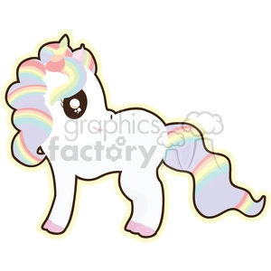 cartoon Rainbow Unicorn illustration clip art image