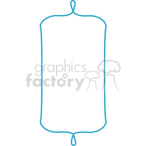A vertical blue decorative border frame with curved lines and loops at the top and bottom. The frame is simple and elegant, making it a good choice for invitations, announcements, or decorative text.