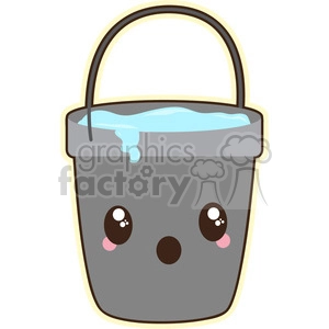 Water Bucket cartoon character vector image
