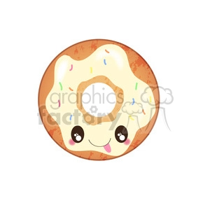 Cream doughnut cartoon character vector clip art image