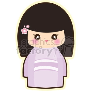 Geisha Chubby cartoon character illustration