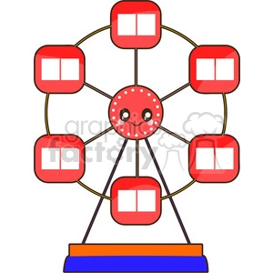 Ferris Wheel cartoon character vector clip art image