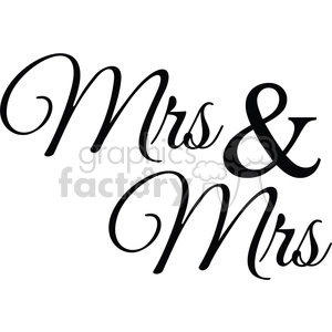 mrs and mrs vector word art