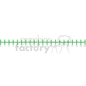 Green Number Line from 0 to 20