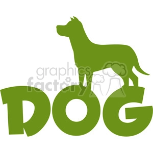 Green Dog Silhouette on Text