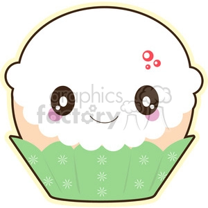 Christmas cupcake cartoon character vector clip art image