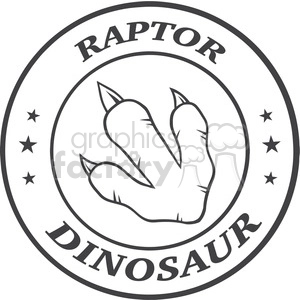 Dinosaur Raptor Paw Print Emblem