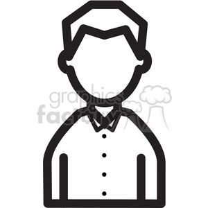 This clipart image shows a gender-neutral silhouette of a human figure in black color on a white background. It represents a generic male or masculine symbol commonly used to indicate the presence of men, boys, or people in general.
