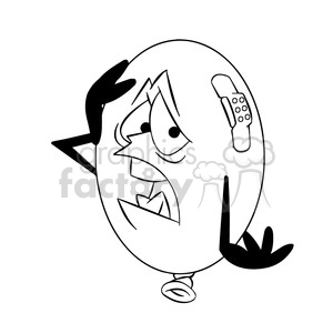 cartoon party balloon vector image mascot happy with a band aid black white
