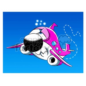 cartoon airplane flying in turbulence