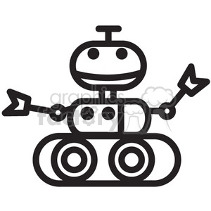 smiling robot space rover vector icon