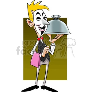 vector clipart image of anonymous waiter