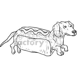 hot dog pun character vector illustration dachshund