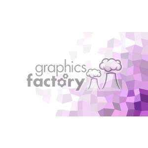 A clipart image featuring a gradient of geometric polygon shapes in various shades of purple and pink.