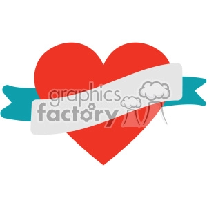 heart with ribbon vector art flat design svg cut files