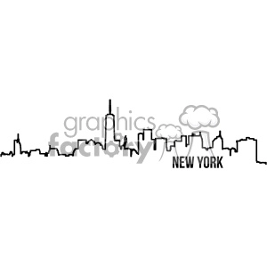 new york city skyline vector art outline