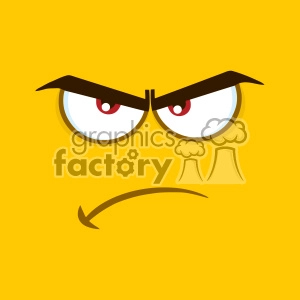10887 Royalty Free RF Clipart Angry Cartoon Square Emoticons With Grumpy Expression Vector With Yellow Background