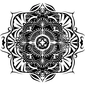 Intricate Black and White Mandala Design