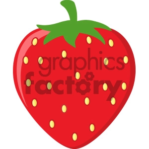 Royalty Free RF Clipart Illustration Strawberry Fruit Cartoon Drawing Flat Design Vector Illustration Isolated On White Background