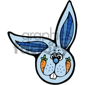 Cartoon Rabbit Holding Carrots - Cute Bunny