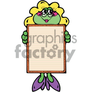 Happy Cartoon Frog Holding Alphabet Board