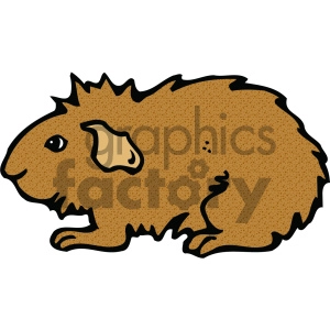 The image is a clipart of a guinea pig. It showcases a side profile of the animal, characterized by a stout body, a short tail, and a large head with prominent ears.