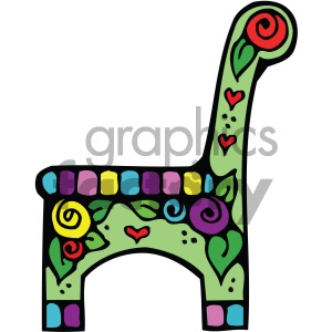 cartoon chair with flower vector