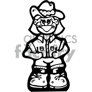 cowgirl clip art black and white
