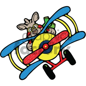 Kangaroo flying a plane