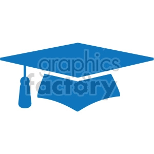 blue graduation cap vector icon