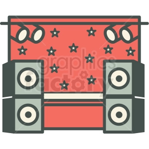 music concert stage vector icon image