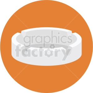 ashtray vector flat icon clipart with circle background