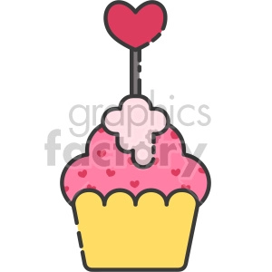 cupcake with heart topper