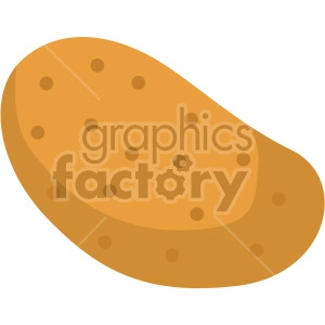 Clipart image of a brown potato with small dots representing eyes or indentations.