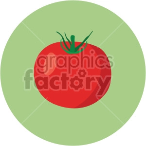tomato on green circle background