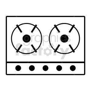 gas stove top vector clipart icon