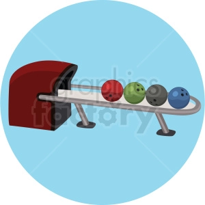 bowling ball machine vector clipart on circle background
