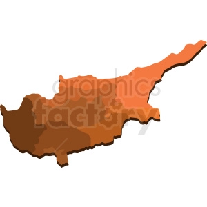 cipro map regions shaded orange design