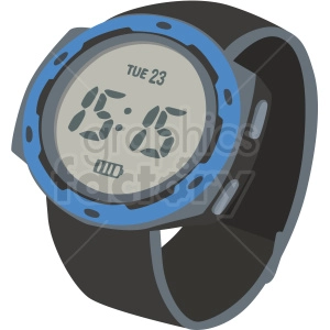 sport wrist watch with blue no background