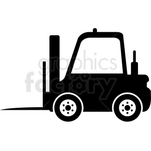 black and white fork lift vector clipart
