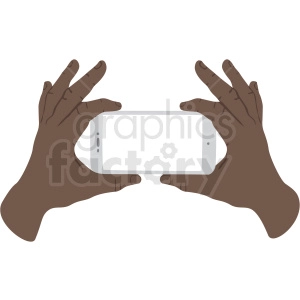 african american hands taking photo with phone vector clipart no background