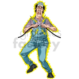 guy getting electrocuted clipart