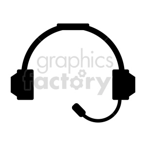 headphone with mic vector clipart