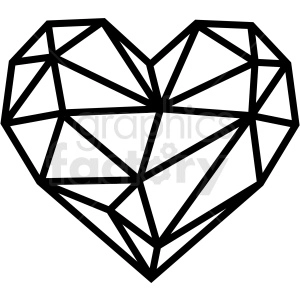 The clip art image shows a heart shape made up of geometric shapes such as triangles, squares, and rectangles. The design is stylized and abstract, rather than realistic.
