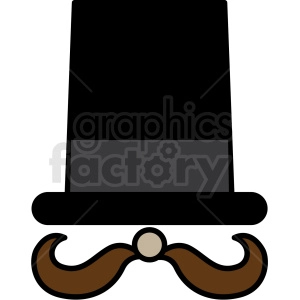 top hat with mustache icon