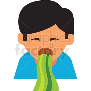 boy puking vector icon