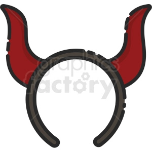 The image shows a headband with two devil horns, often associated with Halloween and devilish or mischievous themes.
